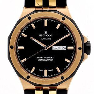 WATCH EDOX 88005 Delphin black SS/rubber AT